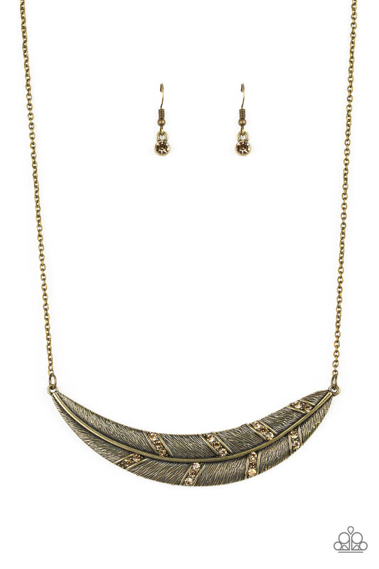 Paparazzi Say You Quill Brass Short Necklace