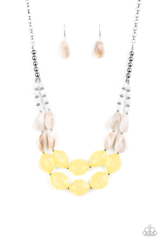 Paparazzi Seacoast Sunset Yellow Short Necklace