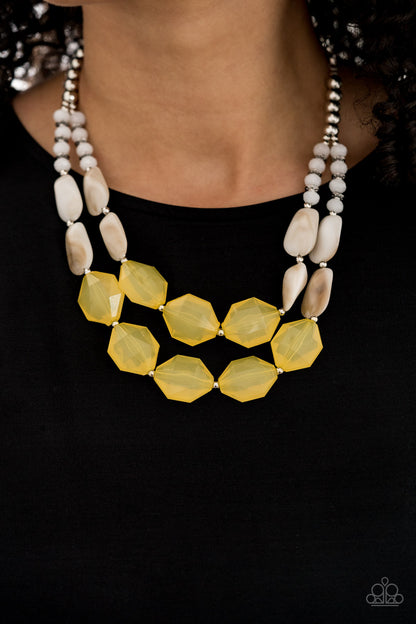 Paparazzi Seacoast Sunset Yellow Short Necklace