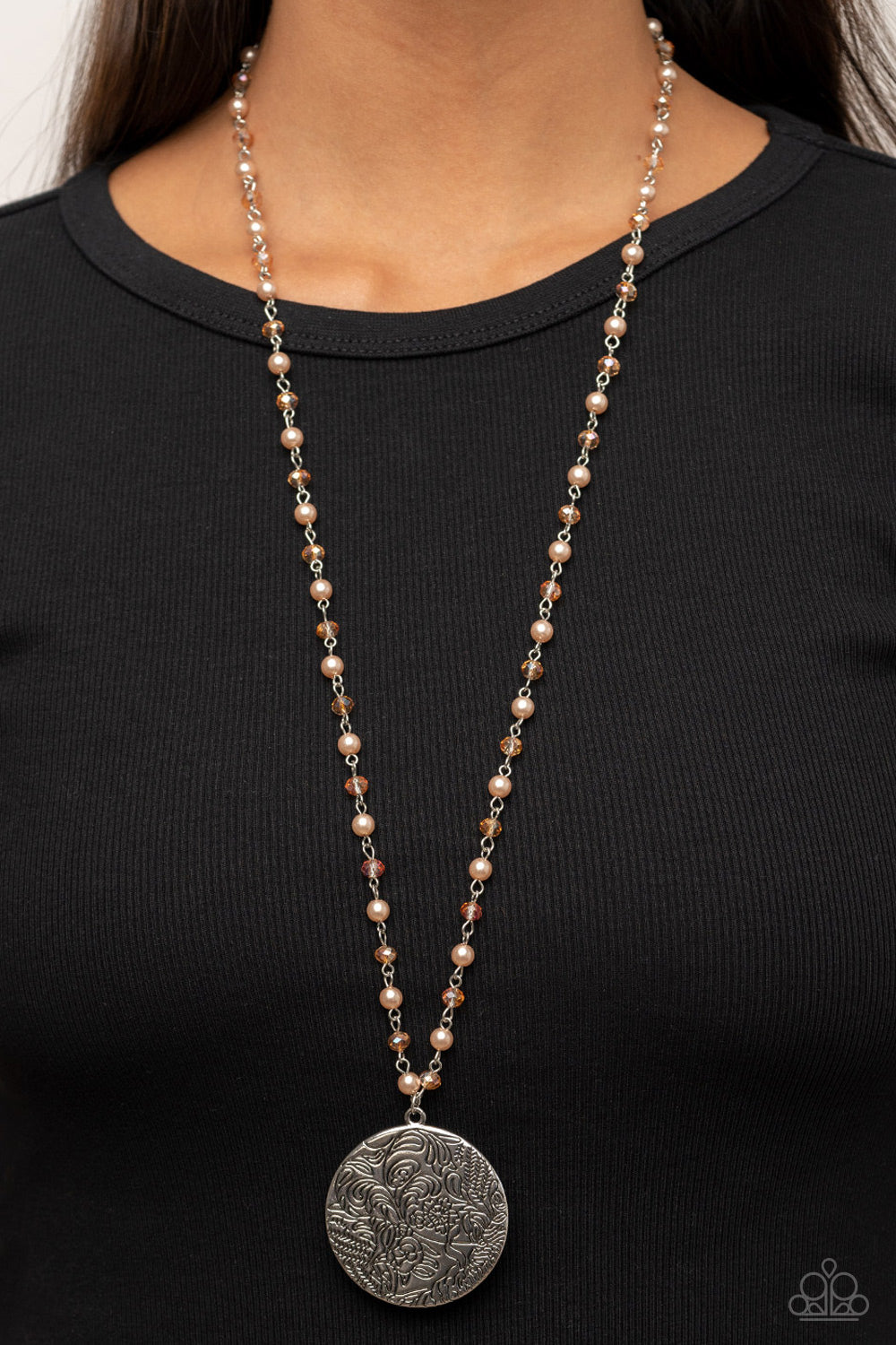Paparazzi Secret Cottage Brown Long Necklace - P2WH-BNXX-233XX