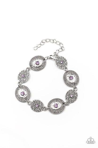 Paparazzi Secret Garden Glamour Purple Clasp Bracelet - P9RE-PRXX-119XX