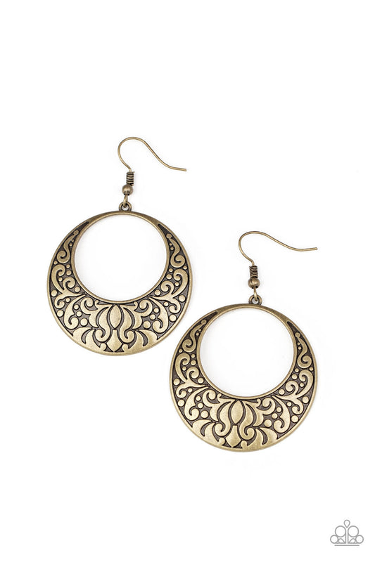 Paparazzi Secret Groves Brass Fishhook Earrings - P5WH-BRXX-107XX