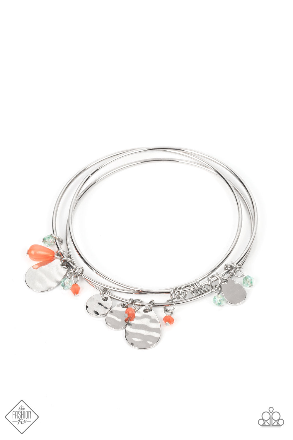 Paparazzi Secret Paradise Orange Bangle Bracelet - Fashion Fix Glimpses of Malibu July 2022