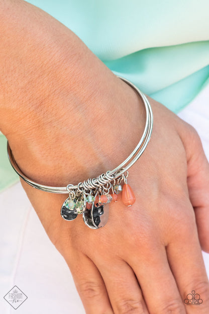Paparazzi Secret Paradise Orange Bangle Bracelet - Fashion Fix Glimpses of Malibu July 2022