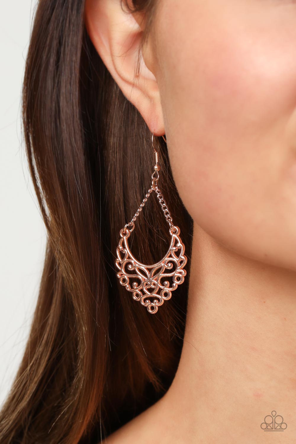 Paparazzi Sentimental Setting Rose Gold Fishhook Earrings - P5WH-GDRS-116XX