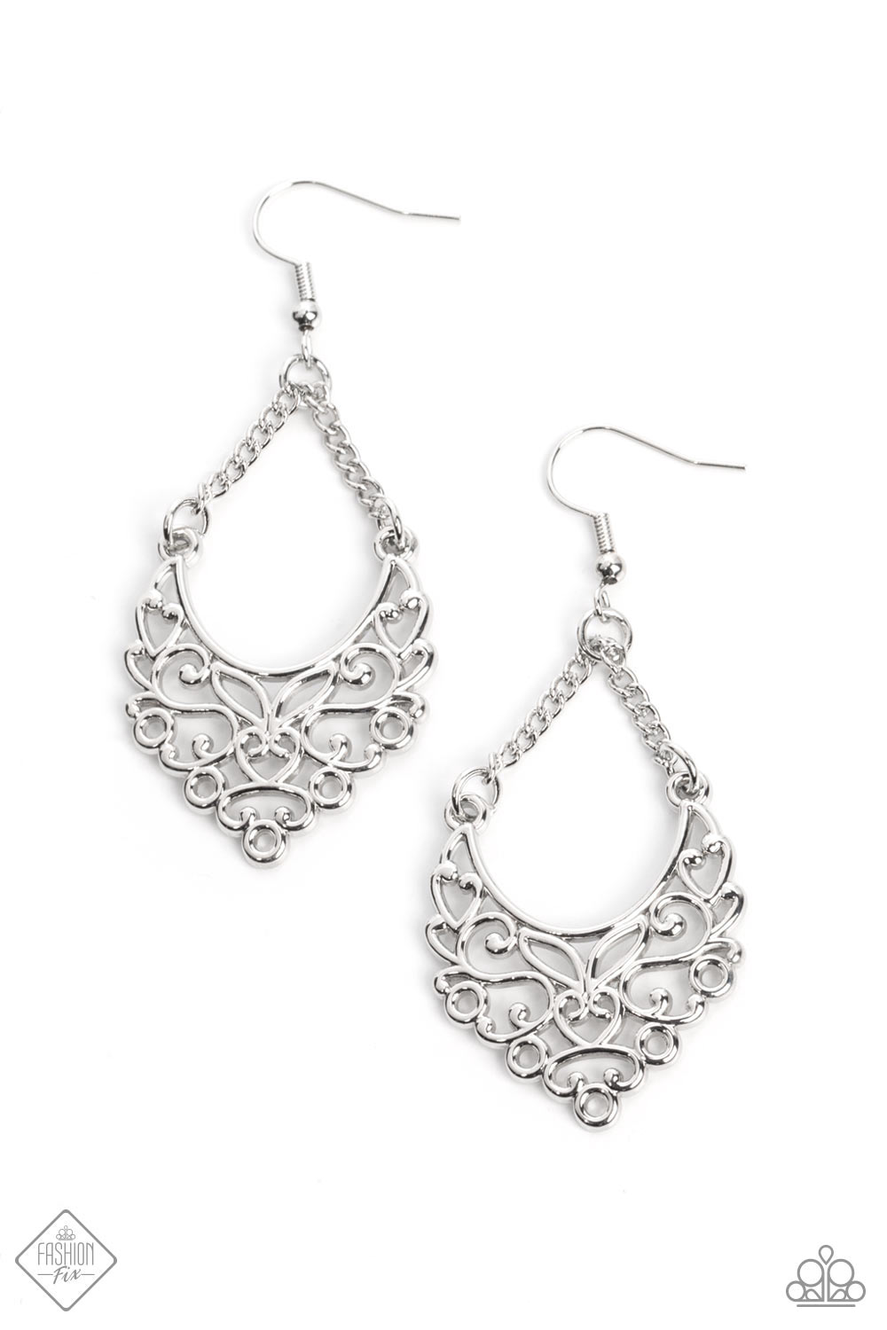 Paparazzi Sentimental Setting Silver Fishhook Earrings - Fashion Fix Glimpses of Malibu February 2022