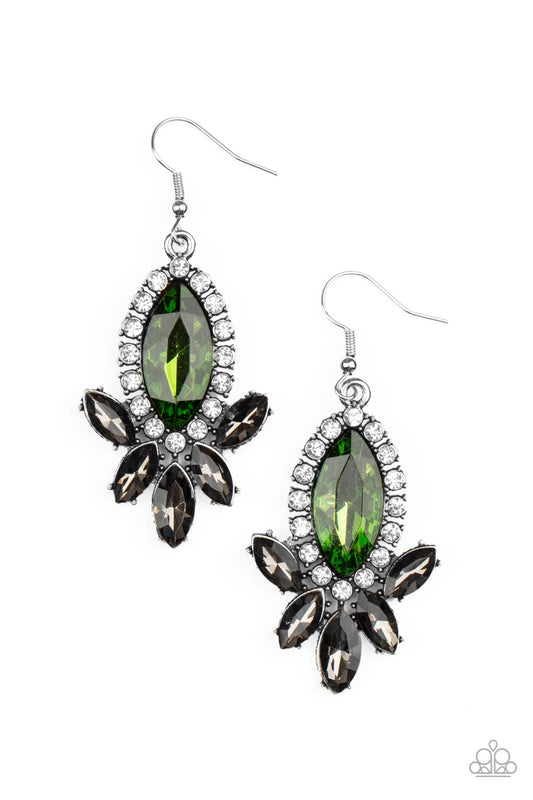 Paparazzi Serving Up Sparkle Green Fishhook Earrings