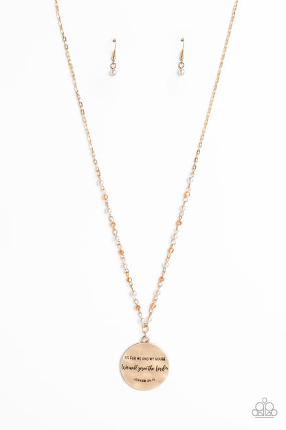 Paparazzi Serving The Lord Gold Long Necklace - P2WD-GDXX-288XX