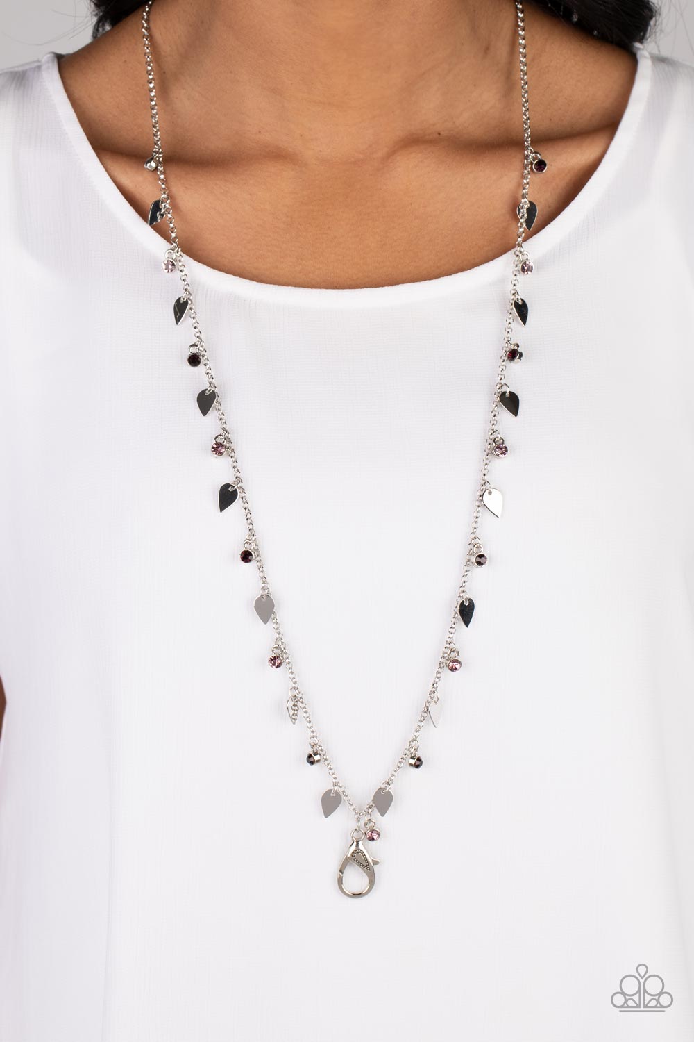 Paparazzi Sharp-Edged Shimmer Purple Lanyard Long Necklace - P2LN-PRXX-024XX