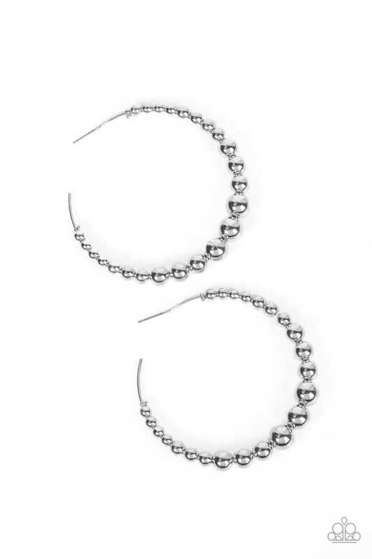 Paparazzi Show Off Your Curves Silver Post Hoop Earrings - P5HO-SVXX-314XX