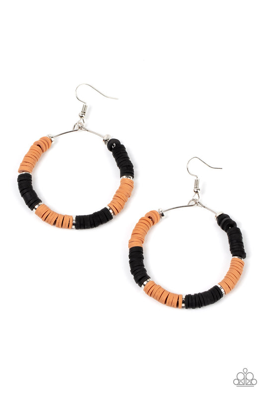 Paparazzi Skillfully Stacked Black Fishhook Earrings - P5SE-BKXX-301XX