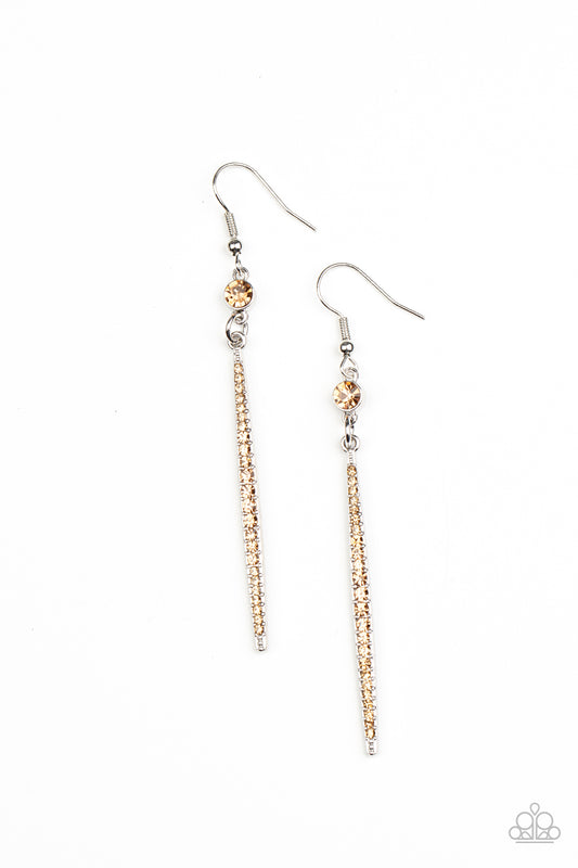 Paparazzi Skyscraping Shimmer Brown Fishhook Earrings - P5RE-BNXX-128XX