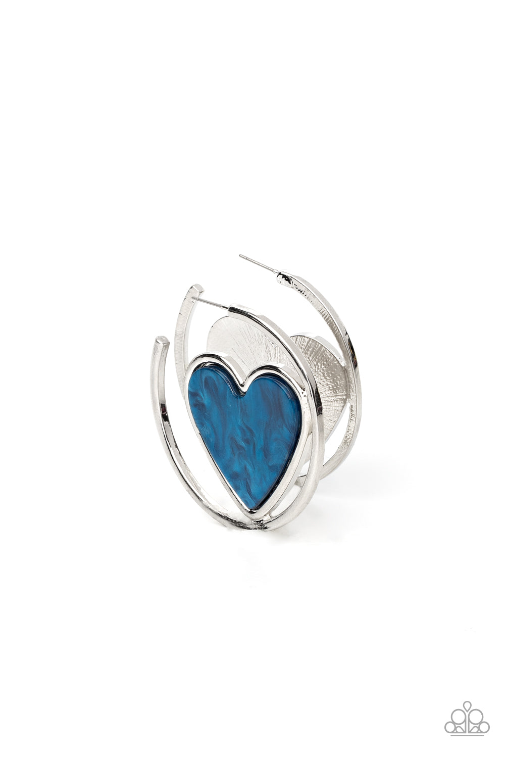 Paparazzi Smitten with You Blue Post Hoop Earrings - P5HO-BLXX-038XX