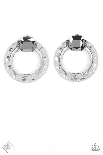 Paparazzi Smoldering Scintillation Silver Post Earrings - Fashion Fix Magnificent Musings April 2022 - P5PO-SVXX-243IF