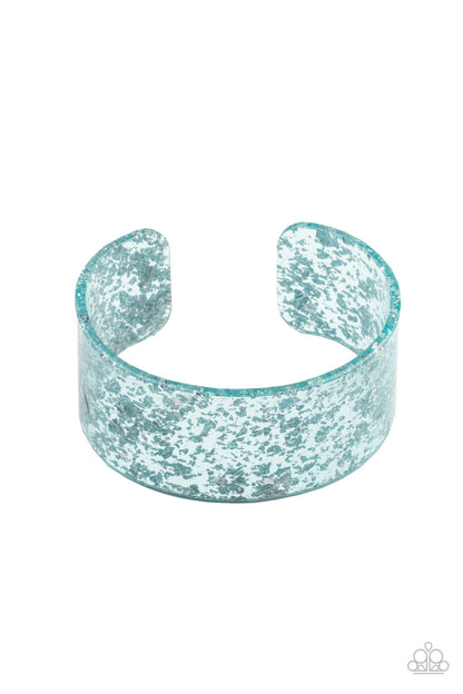 Paparazzi Snap, Crackle, Pop! Blue Cuff Bracelet - P9SE-BLXX-357XX