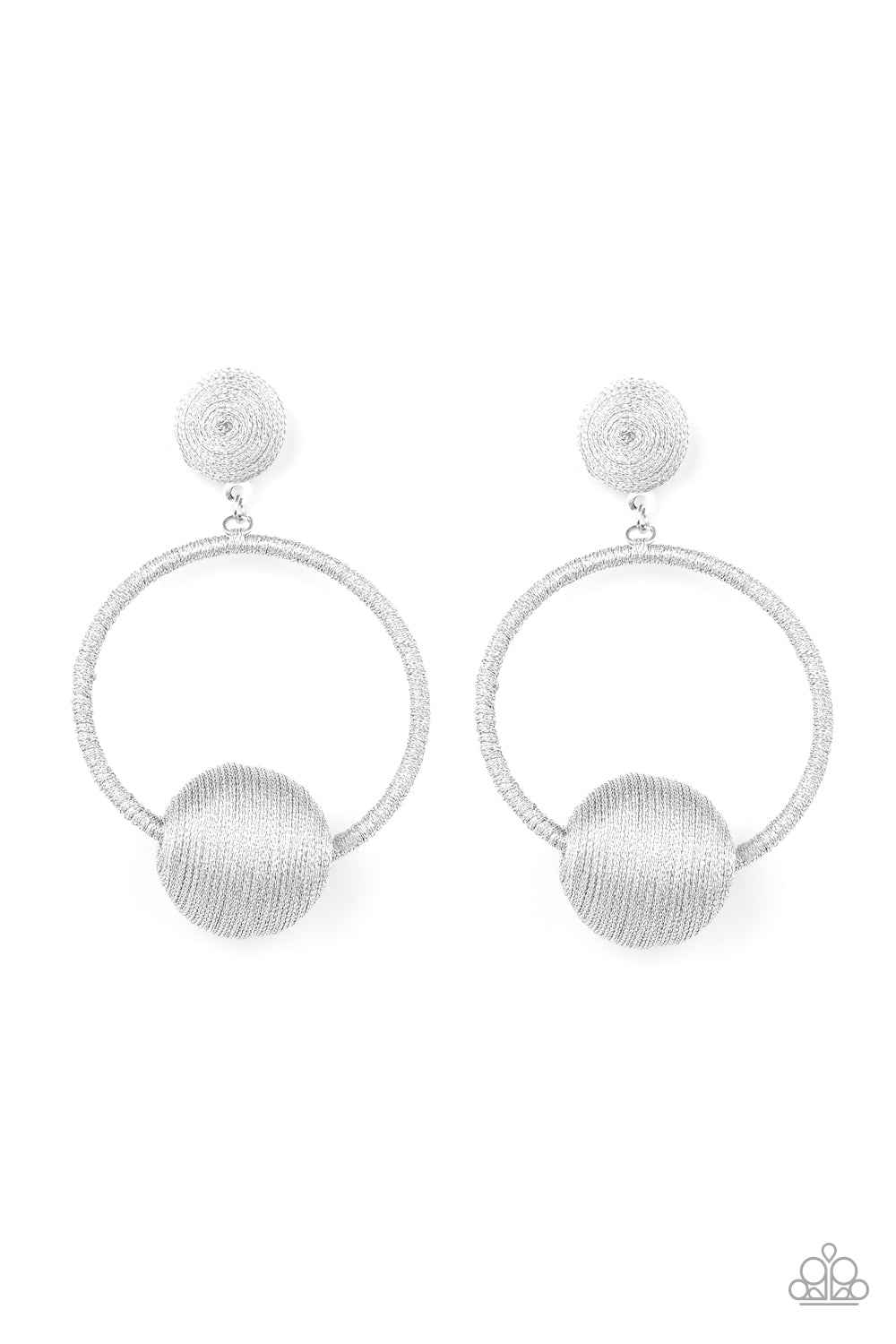 Paparazzi Social Sphere Silver Post Earrings - P5PO-SVXX-195XX