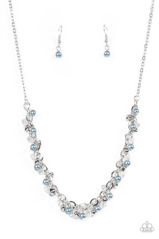 Paparazzi Soft-Hearted Shimmer Blue Short Necklace - P2RE-BLXX-358XX