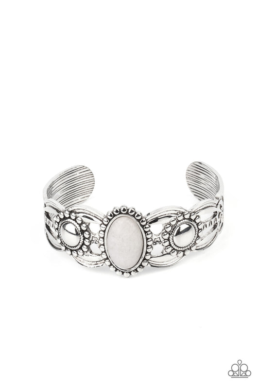 Paparazzi Solar Solstice White Cuff Bracelet