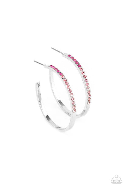 Paparazzi Somewhere Over the OMBRE Pink Post Hoop Earrings - P5HO-PKXX-033XX