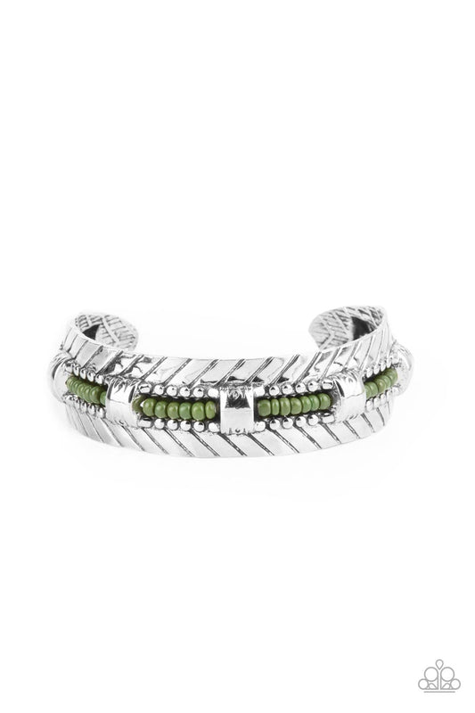 Paparazzi Sonoran Scene Green Cuff Bracelet - P9SE-GRXX-142XX