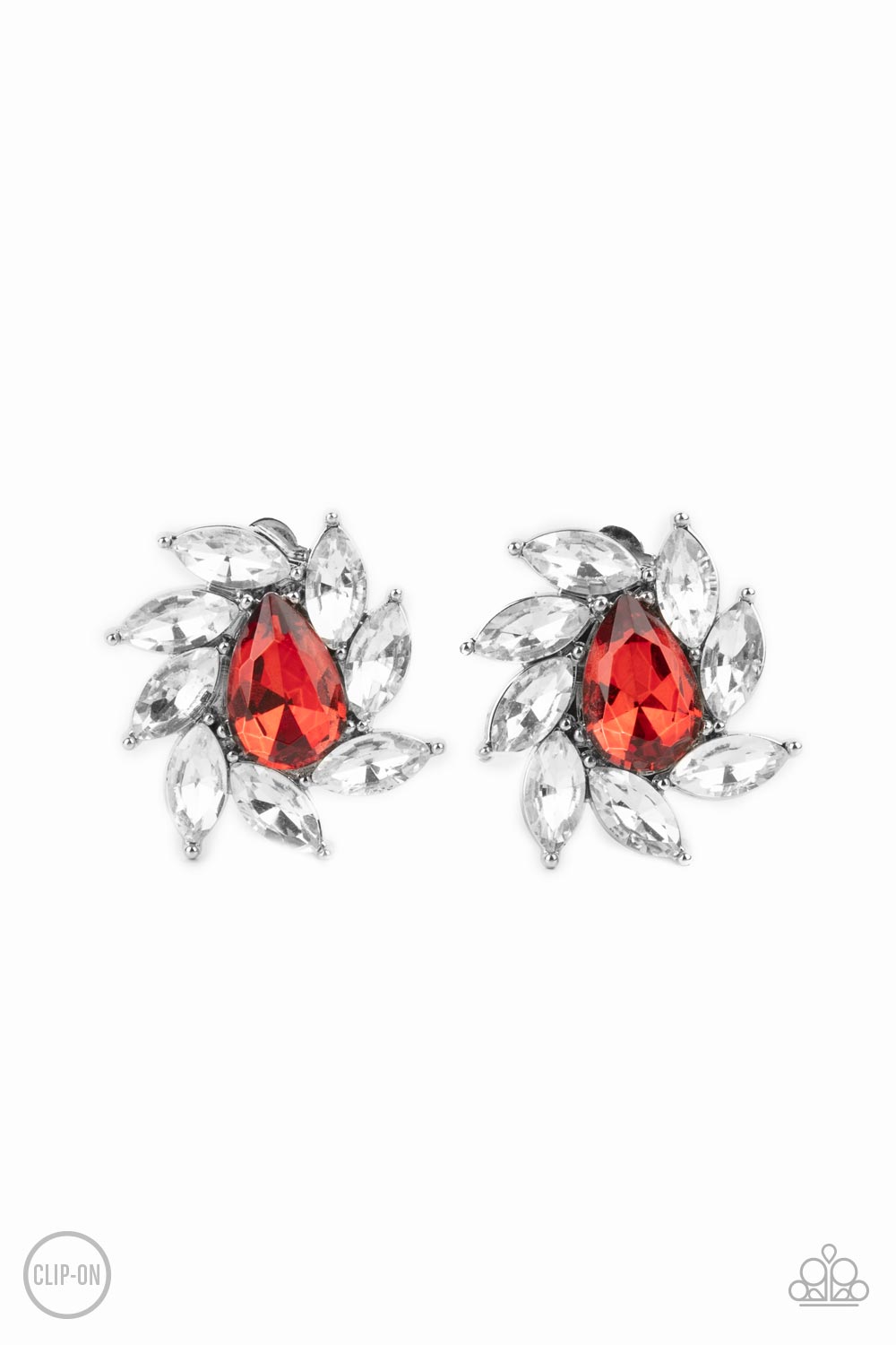 Paparazzi Sophisticated Swirl Red Clip-On Earrings - P5CO-RDXX-014XX