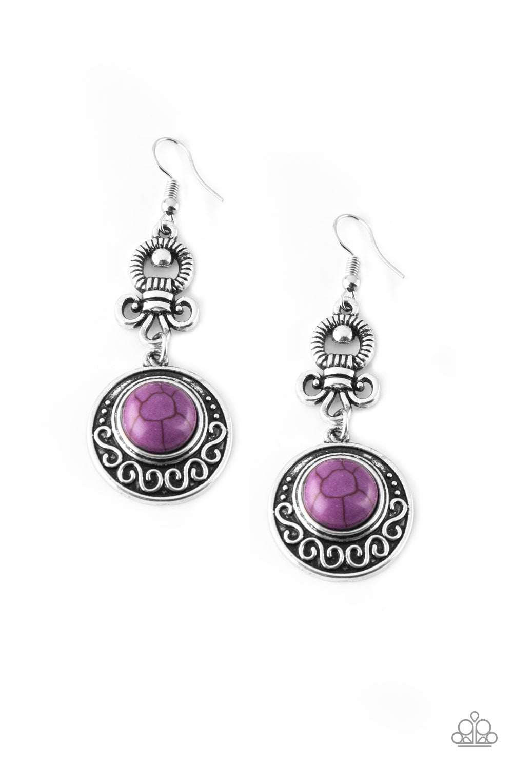 Paparazzi Southern Serenity Purple Stone Fishhook Earrings