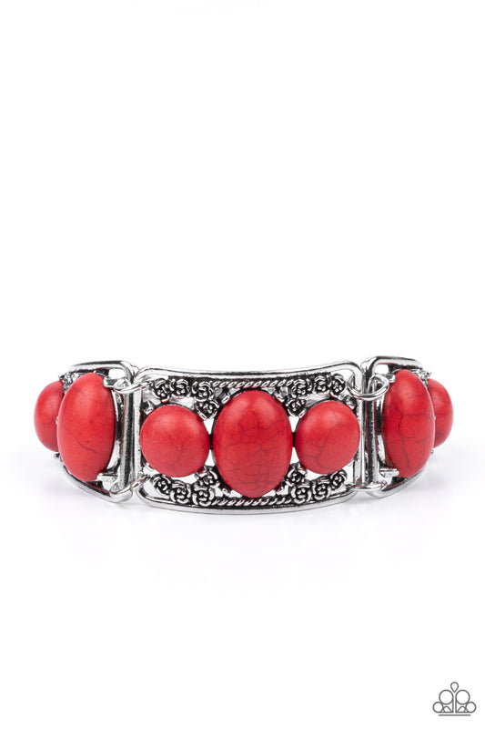 Paparazzi Southern Splendor Red Clasp Bracelet - P9SE-RDXX-219XX