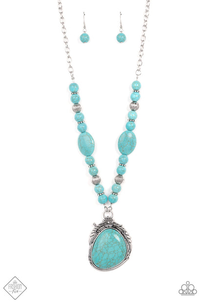 Paparazzi Southwest Paradise Blue Long Necklace - Fashion Fix Simply Santa Fe January 2022