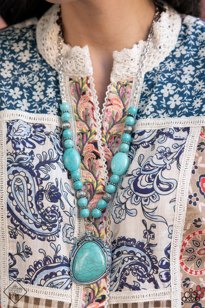 Paparazzi Southwest Paradise Blue Long Necklace - Fashion Fix Simply Santa Fe January 2022