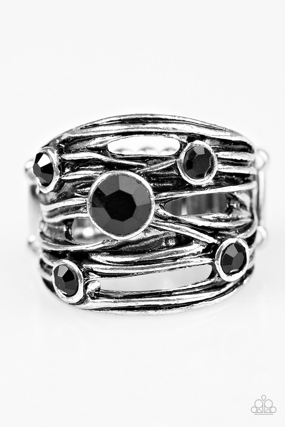 Paparazzi Sparkle Struck Black Ring - P4ED-BKXX-056XX