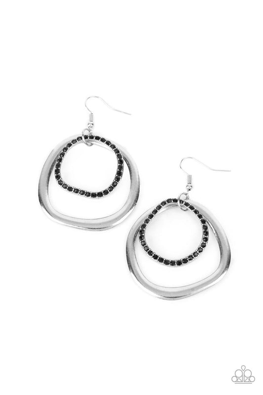 Paparazzi Spinning With Sass Black Fishhook Earrings - P5IN-BKXX-061XX