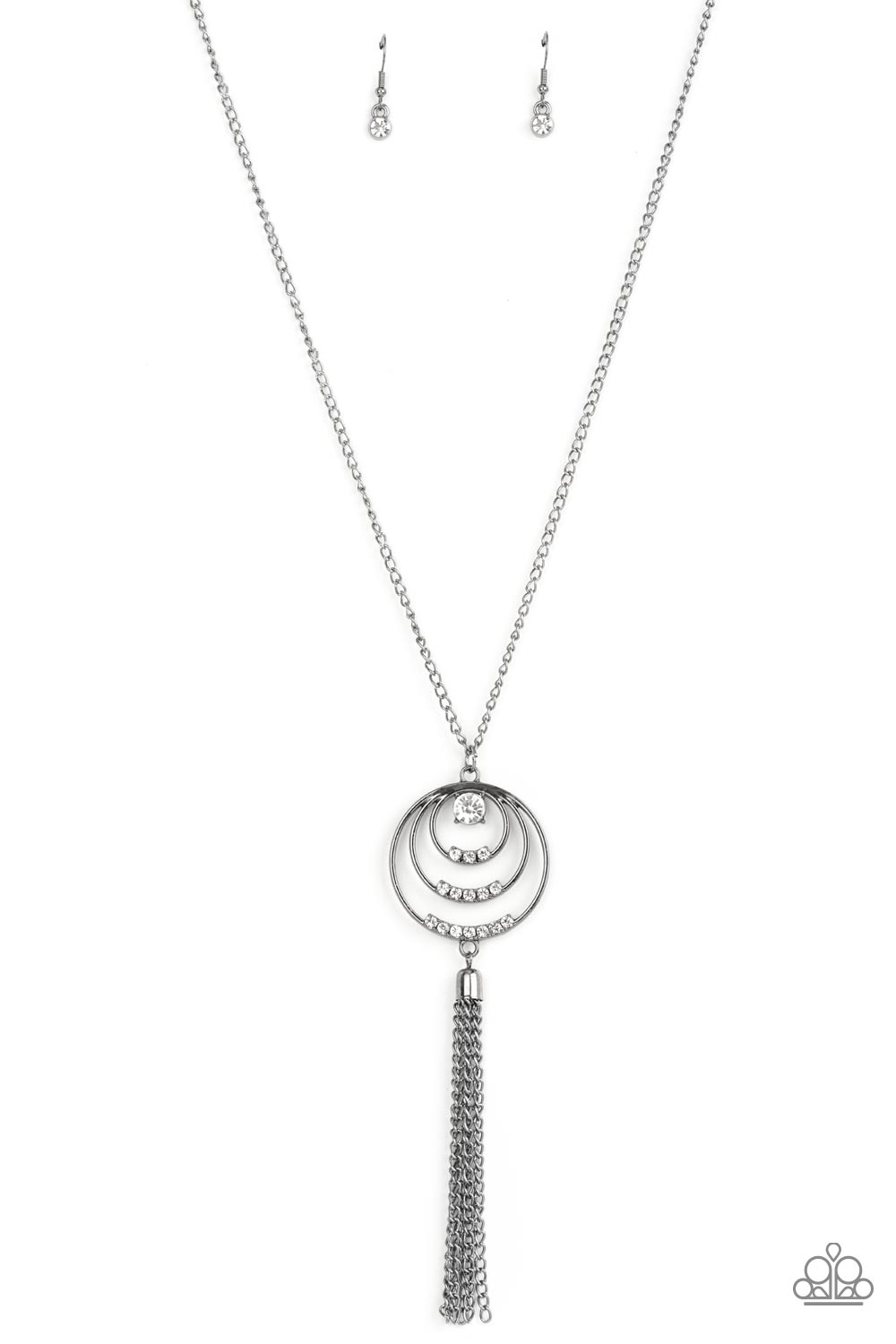 Paparazzi Spiraling Sparkle Black Long Necklace - P2ED-BKXX-184XX