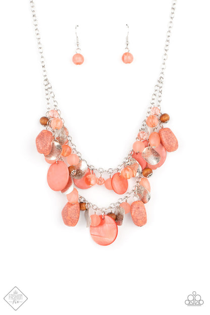 Paparazzi Spring Goddess Orange Short Necklace - Fashion Fix Glimpses of Malibu April 2021