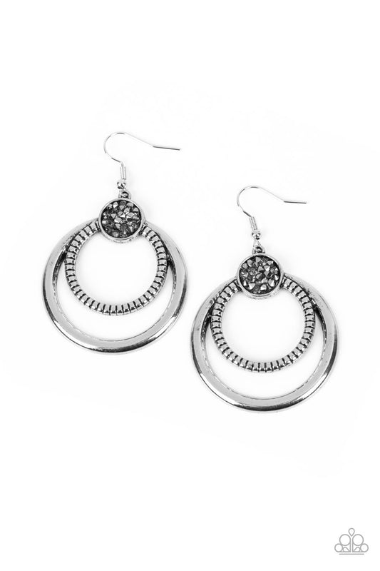 Paparazzi Spun Out Opulence Silver Fishhook Earrings - P5ED-SVXX-157XX