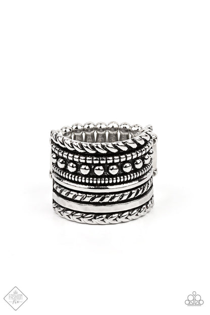 Paparazzi Stacked Odds Silver Ring - Fashion Fix Simply Santa Fe April 2021