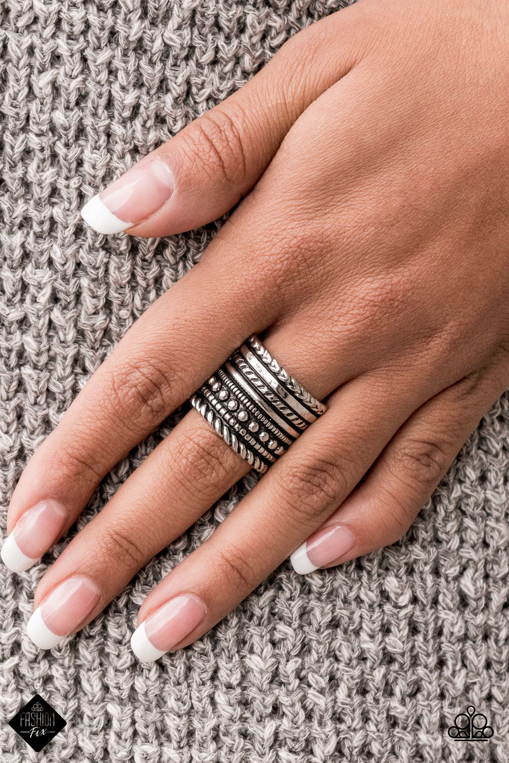 Paparazzi Stacked Odds Silver Ring - Fashion Fix Simply Santa Fe April 2021