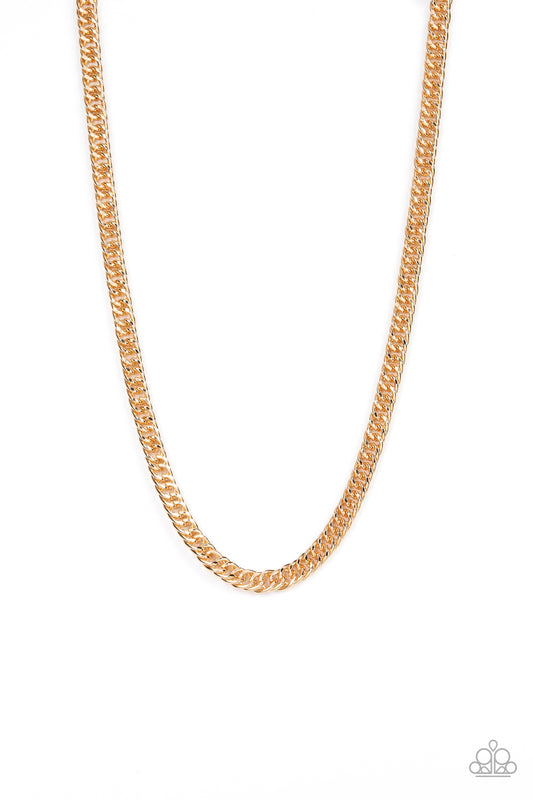 Paparazzi Standing Room Only Gold Men's Necklace - P2MN-URGD-047XX