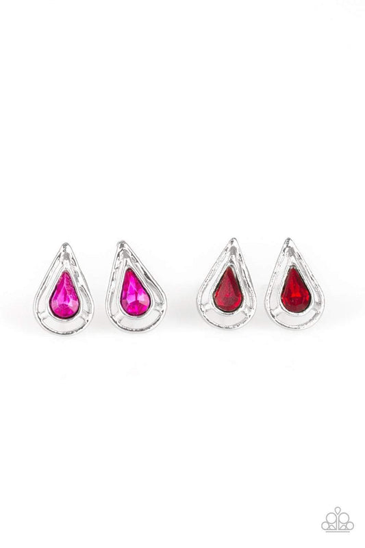 Paparazzi Starlet Shimmer Teardrop Rhinestone Post Back Earrings