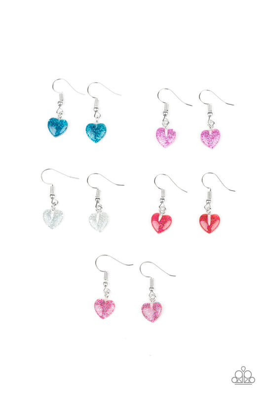 Paparazzi Starlet Shimmer Glitter Heart Fishhook Earrings - P5SS-MTXX-218XX