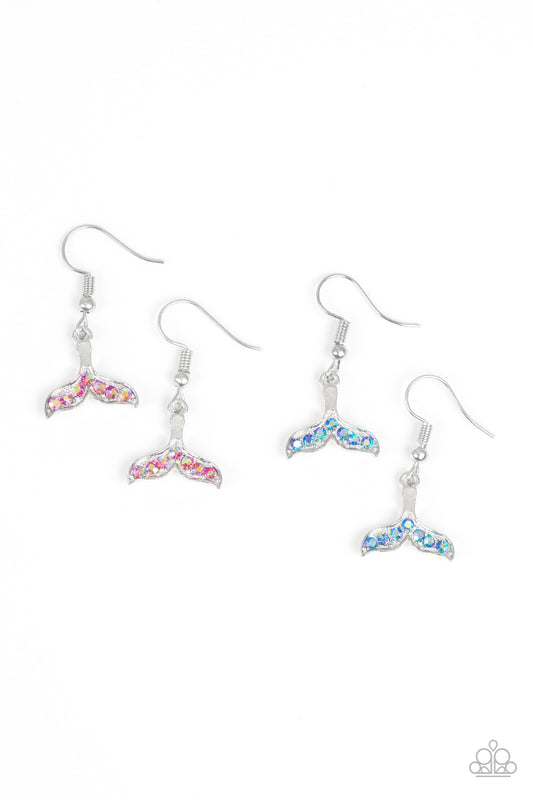 Paparazzi Starlet Shimmer Whale / Mermaid Tail Fishhook Earrings - P5SS-MTXX-179XX