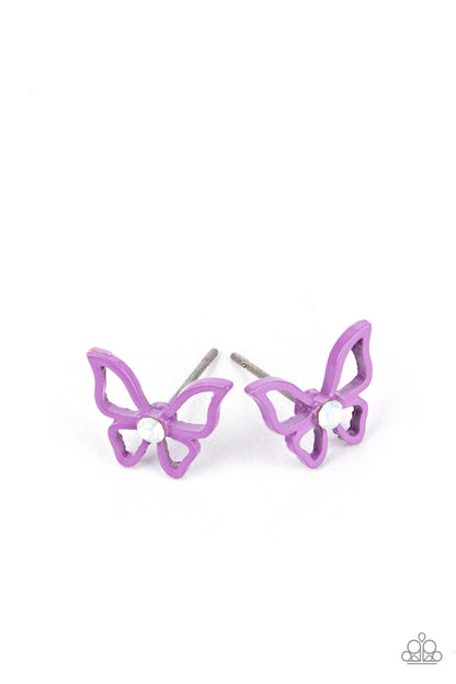 Paparazzi Starlet Shimmer Butterfly Post Back Earrings - P5SS-MTXX-335XX