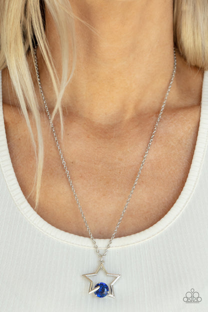 Paparazzi Starry Fireworks Blue Short Necklace - P2RE-BLXX-349XX