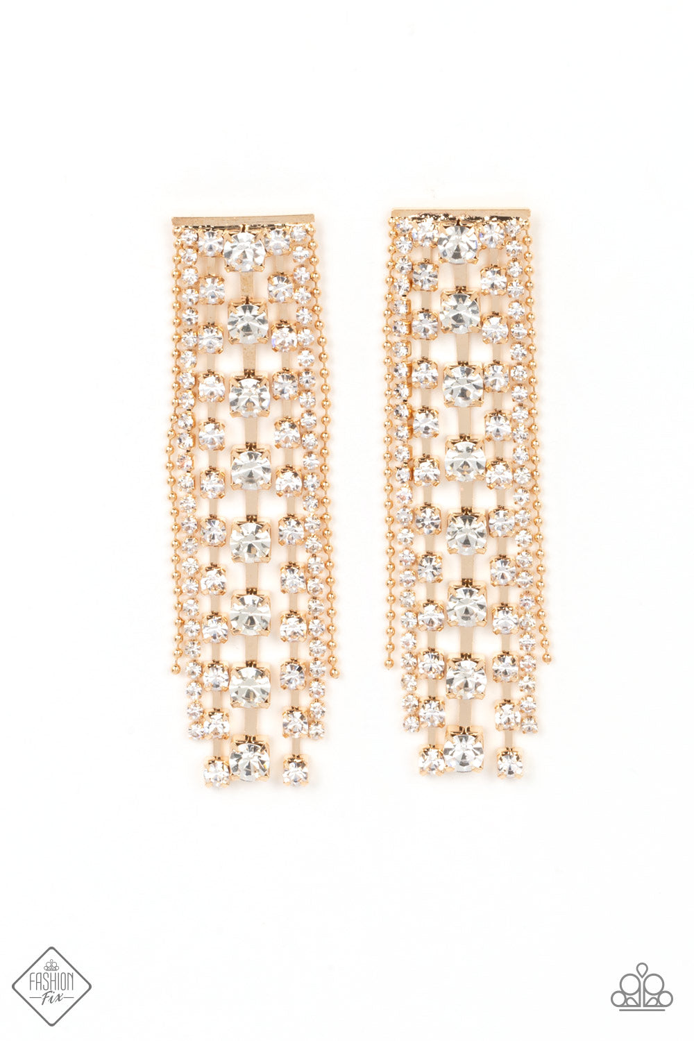 Paparazzi Starry Streamers Gold Post Earrings - Fashion Fix Magnificent Musings July 2022