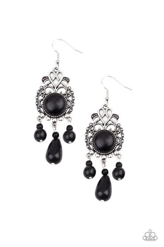 Paparazzi Stone Bliss Black Fishhook Earrings