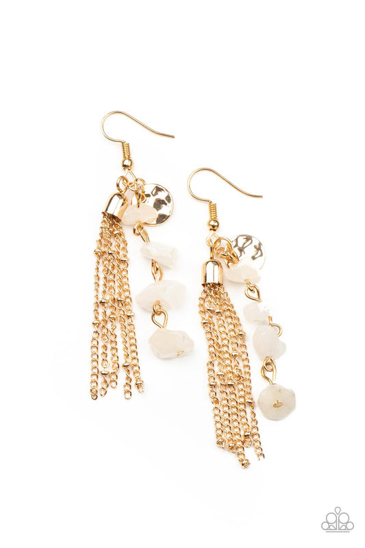 Paparazzi Stone Sensation Gold Fishhook Earrings - P5SE-GDXX-070XX