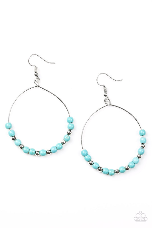 Paparazzi Stone Spa Blue Fishhook Earrings - P5SE-BLXX-163XX