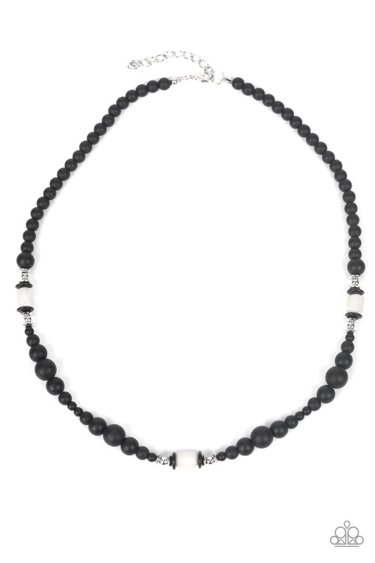 Paparazzi Stone Synchrony White Men's Short Necklace - P2MN-URWT-003XX