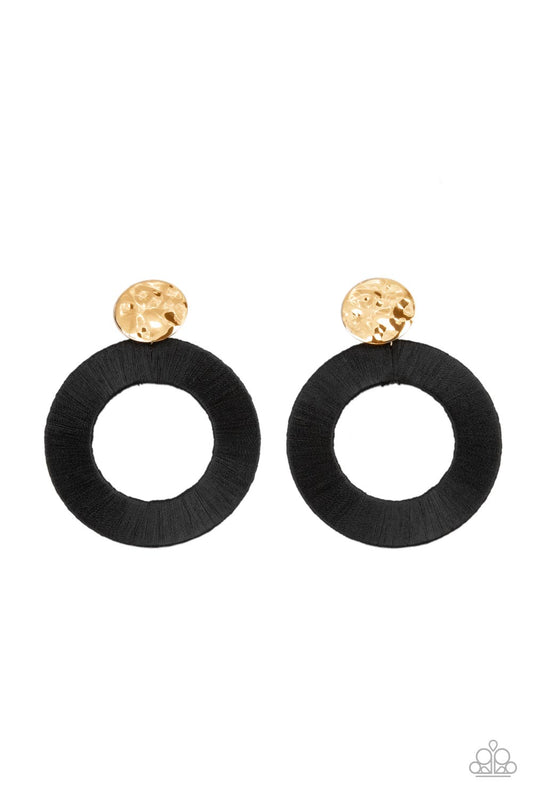 Paparazzi Strategically Sassy Black Post Earrings - P5PO-BKXX-185XX