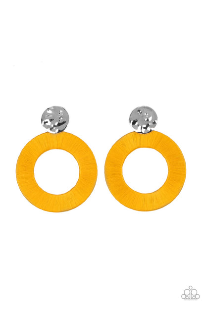 Paparazzi Strategically Sassy Yellow Post Earrings - P5PO-YWXX-028XX