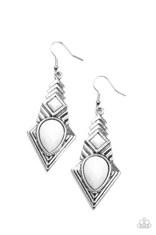 Paparazzi Stylishly Sonoran White Fishhook Earrings - P5SE-WTXX-177XX